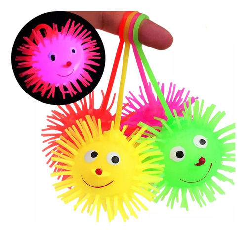 Pelota Erizo Luces Led Antiestrés Yoyo Squishy Apretable