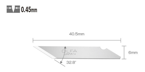 Imagem 1 de 2 de Lâminas Precisão Profissional Olfa Kb Para Estilete Ak1 Ak4