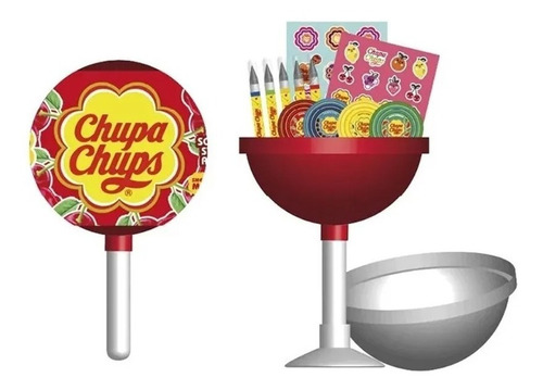 Set De Piruleta Con Stickers Chupa Chups Color rojo y amarillo