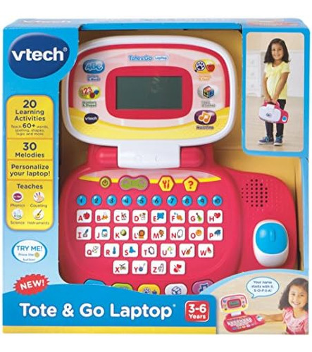 Laptop Vtech Tote And Go Rosa, Juguete Interactivo Portátil