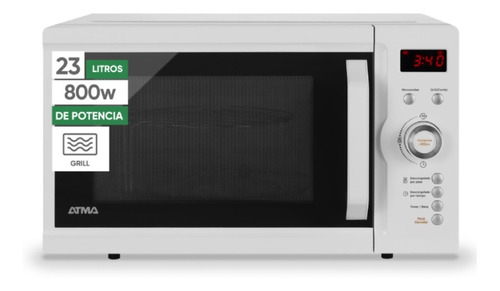 Imagen 3 de 4 de Microondas Grill Atma Easy Cook MD1723GN blanco 23L 220V