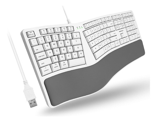 Macally Teclado Ergonómico Con Cable Para Mac Con Reposamuñe