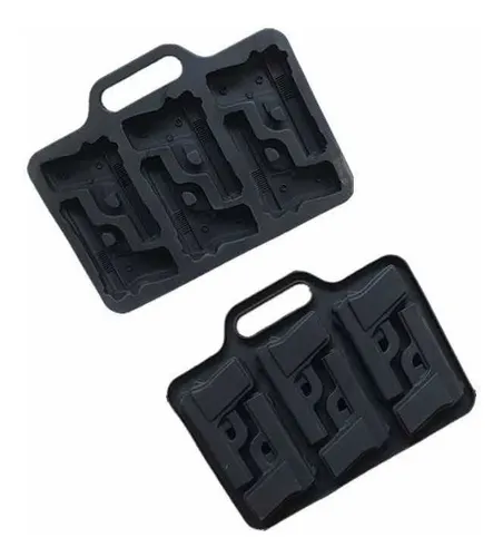 Pack 2 Cubetas De Hielo Forma De Pistolas Hielera Entrete Pack 2 Cubetas De Hielo Forma De Pistolas Hielera Entrete