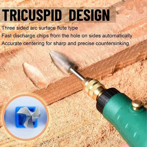 Juego De 5 Herramientas De Grabado HSS Para Madera - Vástago 3mm, Para Taladro O Dremel