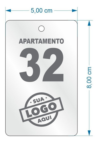 Chaveiro Personalizado Hotel Pousada Acrilico C/20un 5x8cm