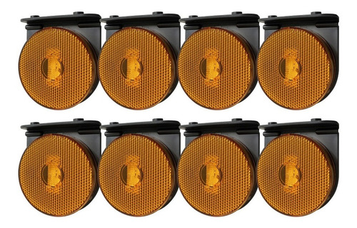 Kit 8 Lanterna Lateral Carreta Randon Led Bivolt Laranja