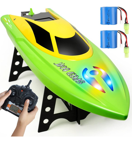 Zyerch Rc Boat - Barco De Control Remoto Con Luz Led, 2.4 Gh