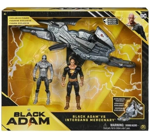 Black Adam Vs Intergang Mercenary + Vehículo Figura 10cm