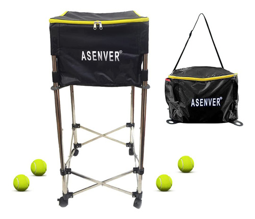 Asenver Carrito De Pelotas De Tenis Extraíble Con C...