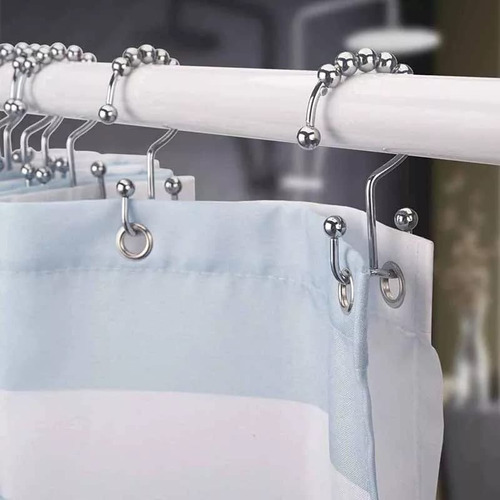 Imagen 4 de 4 de Ganchos Cortina De Baño Roller Doble