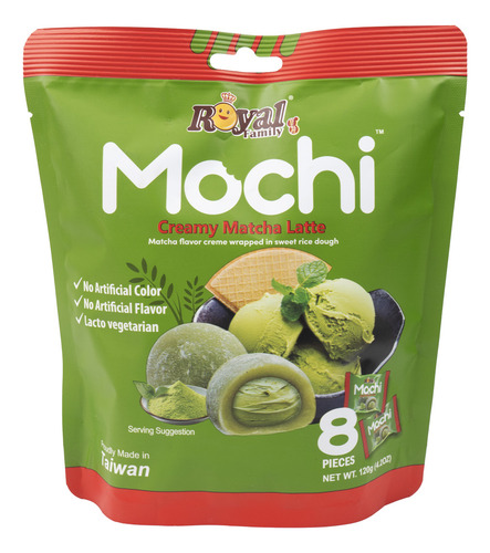 Mochi Sabor Matcha Latte, Royal Family, 120 G No