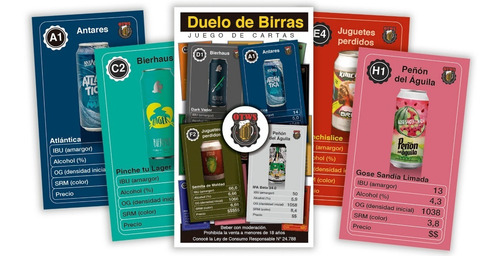 Imagen 2 de 3 de Juego De Naipes Coleccionables Duelo De Birras