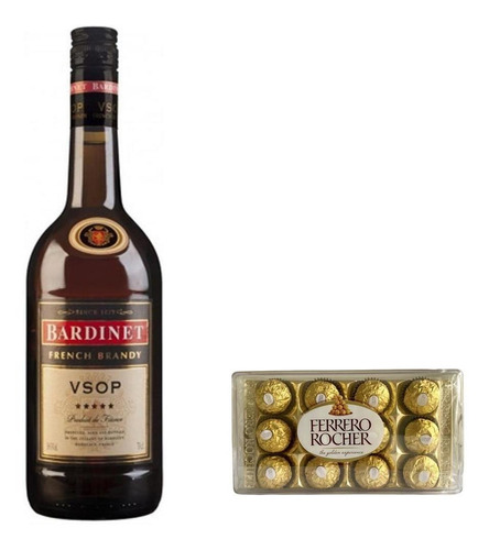 Brandy Cognac Bardinet Vsop Frances + Ferrero Rocher X12