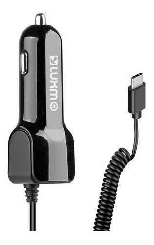 Cargador De Auto Luxmo Usb Tipo C 2.1a Universal Con Usb 