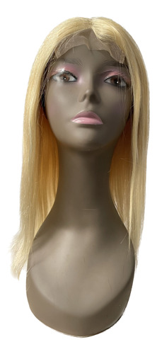 Perucas De Cabelo Humano Frontal De Renda Cor Loira 45cm