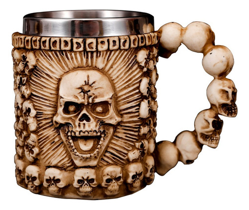 Taza Personalizada Caballero Calavera De Acero Inoxidable