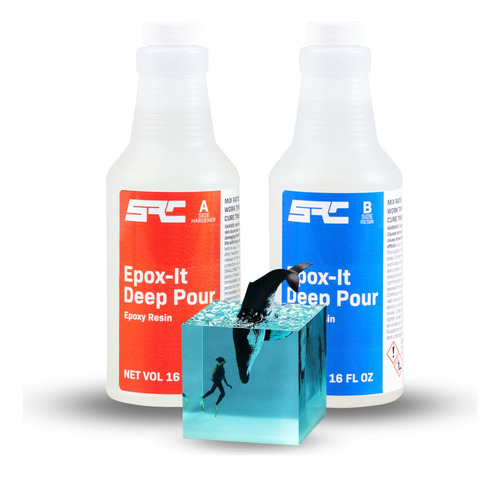 Kit 950 Ml Resina Epoxi Epoxica Src Deep Pour Profundo 5 Cm