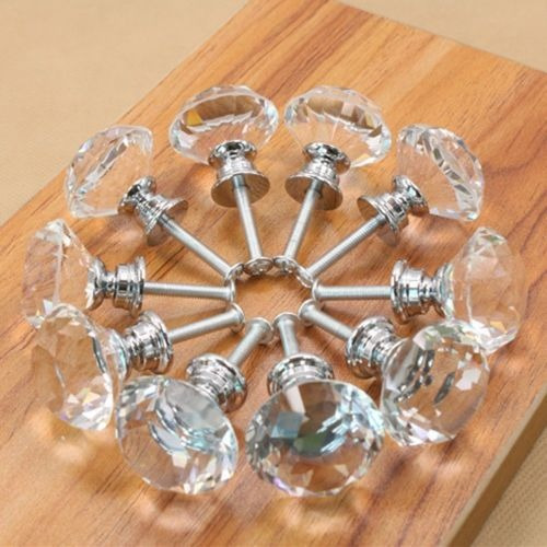 Nueva 20x Acrílico Crystal Door Knobs Cajón Cabinet Furnitur