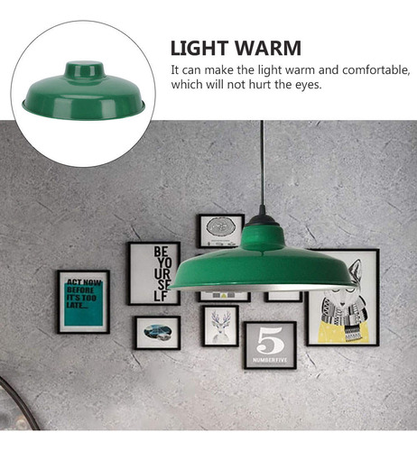 Luminaria Colgante Con Pantalla Esmaltada Vintage