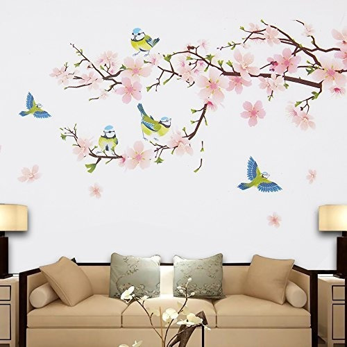 Vinilos Pared Wopeite Calcomanía De Pared Floral Autoadhesi