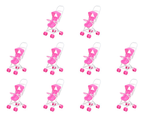 Juego De 10 Cochecitos De Bebé Dollhouse, Muñeca En Miniatur
