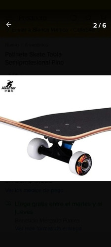 Imagen 6 de 8 de Tabla Skate Board Semi Profesional De Lija- 4 Ruedas En Goma
