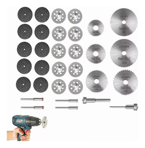 Discos De Corte Madera Dremel 22 - 50mm Sierra Hss 32pcs Kit