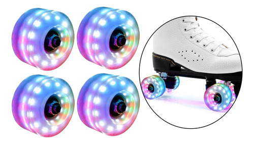 2 Paquete De 4 Rodamientos Led Luminosos Para Patines