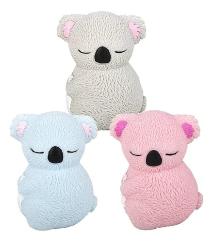 Paquete De 3 Squish Stretch Koala, Gris, Rosa Y Azul - 3 Pul