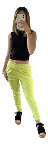 Pantalon Babucha Pinzado Elastizado Mujer Talles Grandes. N.