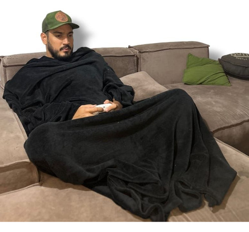 Manta Con Mangas Polar Soft Apolo Verde Musgo