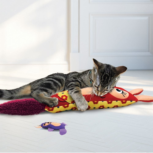 Imagem 3 de 3 de Brinquedo Interativo P/ Gatos Kong Kickeroo Kanga C/ Catnip