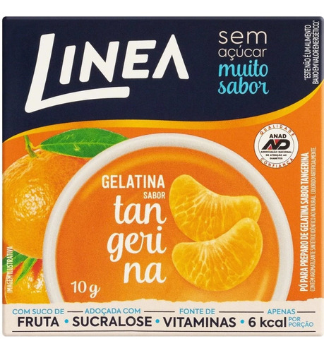 Gelatina Zero Sabor Tangerina Linea 10g