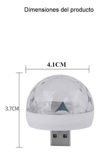 Imagen 2 de 9 de Bombillo Rgb Decorativo Reflector De Luces De Colores Usb