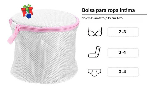 Imagen 2 de 9 de Bolsa Canasta De Red Para Lavado Lenceria Corpiño Lavarropas