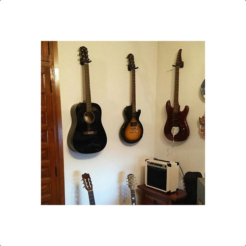 Soporte Para Guitara, Bajo, Ukelele, Cuatro De Muro O Pared Color Negro