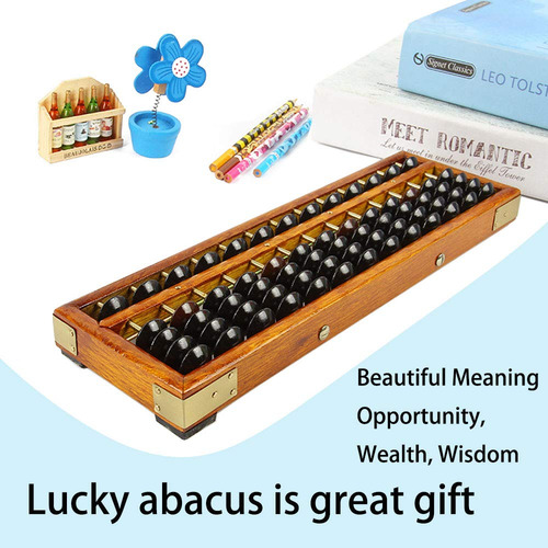 Soroban De Madera Abacus Hexing, 13 Columnas, Estilo Vintage