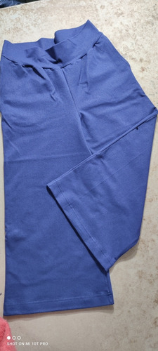 Imagen 2 de 10 de Palazzo Corto Con Bolsillos Símil Jean Azul