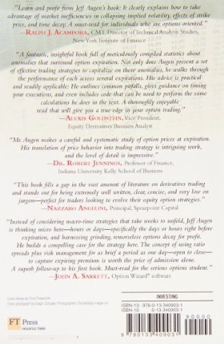 Trading Options At Expiration Strategies And Models., de Augen, Jeff. Editorial FT Press en inglés