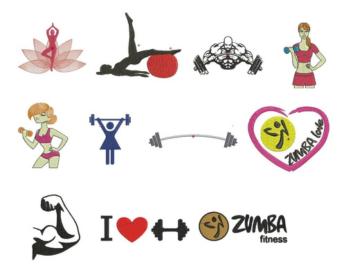  Matrices D Bordar Maquinas Bordadoras Zumba Gym Yoga Fitnes