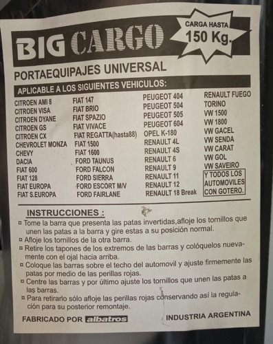 Imagen 2 de 5 de Portaequipaje Universal - Fiat 128 - Europa - Super Europa