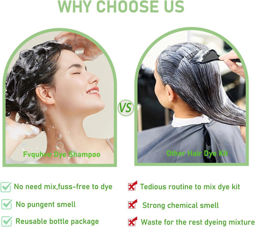Shampoo De Tintura De Cabelo Dark Coffee Para Cobertura A