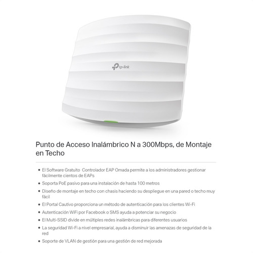 Access Point De Techo Wifi N 300mbps, Tp-link Eap110