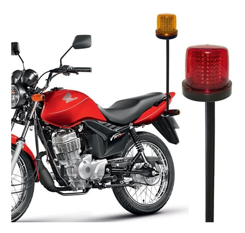 Kit 2 Giroled Giro Flex Moto Led Alto Brilho 12 24v+ 2 Haste