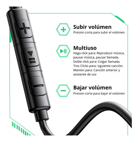 Audifono Ugreen Usb C Stereo Microfono Hifi Pc Pvc Color Negro
