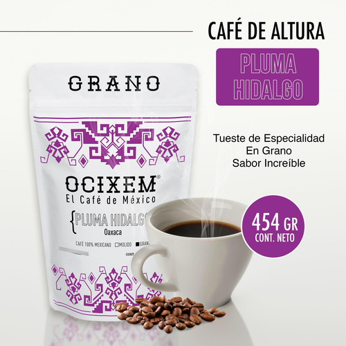 Café En Grano Ocixem Pluma Hidalgo Oaxaca 454 Gr Café