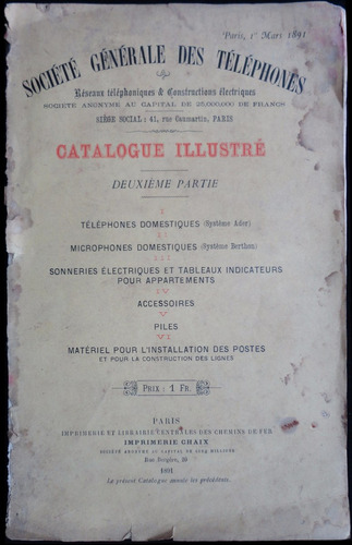 Catálogo Antiguo Teléfonos Société Générale Des Téléph 23100