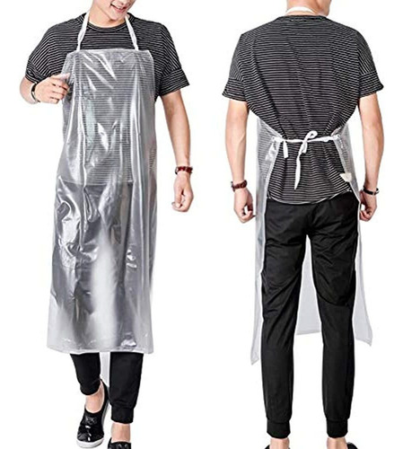 Facil Vida Delantal Unisex Grande De 47 X 27,5 Pvc Transpar