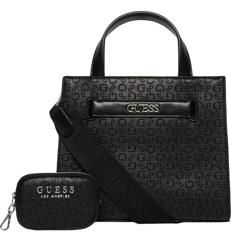 Bolsa Guess Factory Bb928781-bla Acabado De Los Herrajes Níquel Color Negro Correa De Hombro Negro Diseño De La Tela Lisa