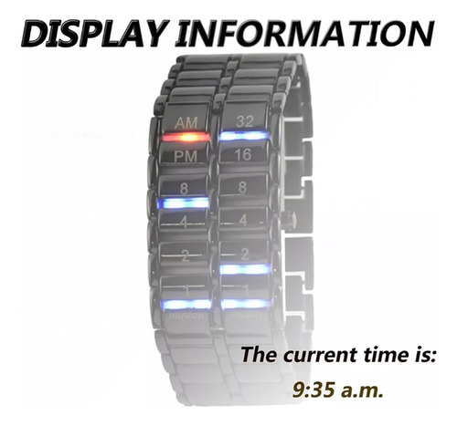 Binario Reloj De, Unisex Binario Led, Material De